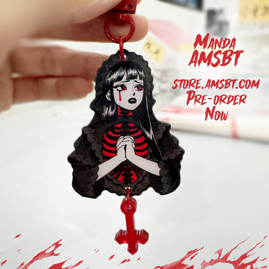 Goth Prayer Acrylic Charm