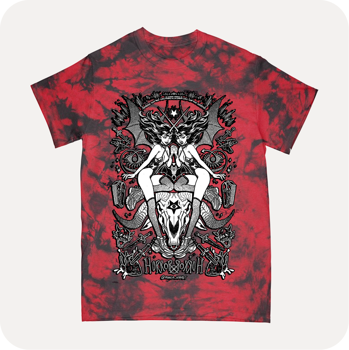 Horror Tee - Red Tie Dye