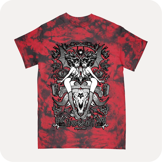 Horror Tee - Red Tie Dye
