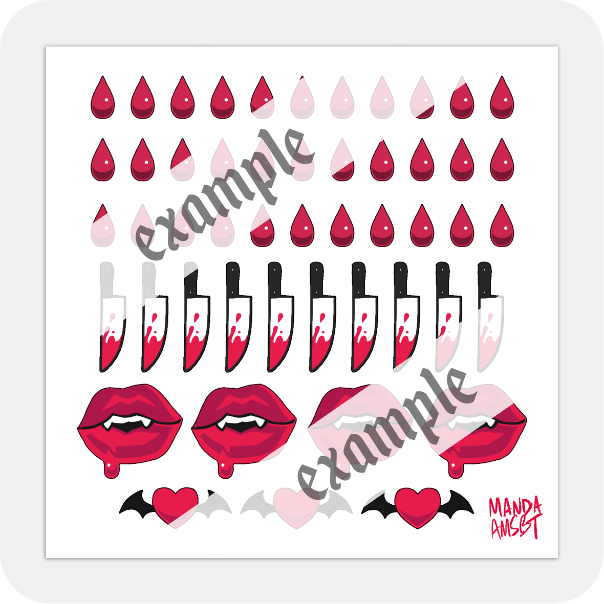 Sharp Kisses Sticker Sheet