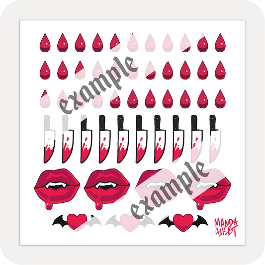 Sharp Kisses Sticker Sheet